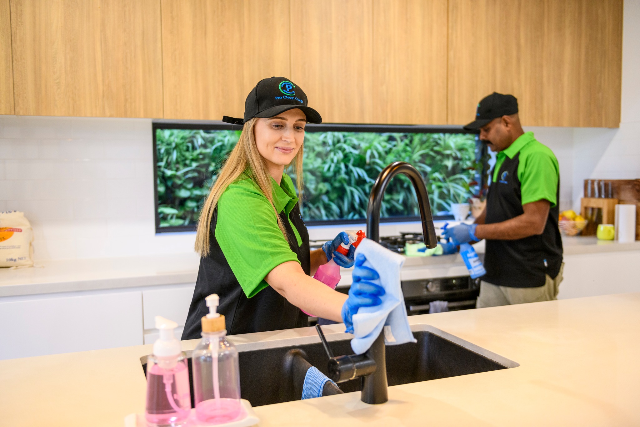 Professional cleaning team ready to serve you